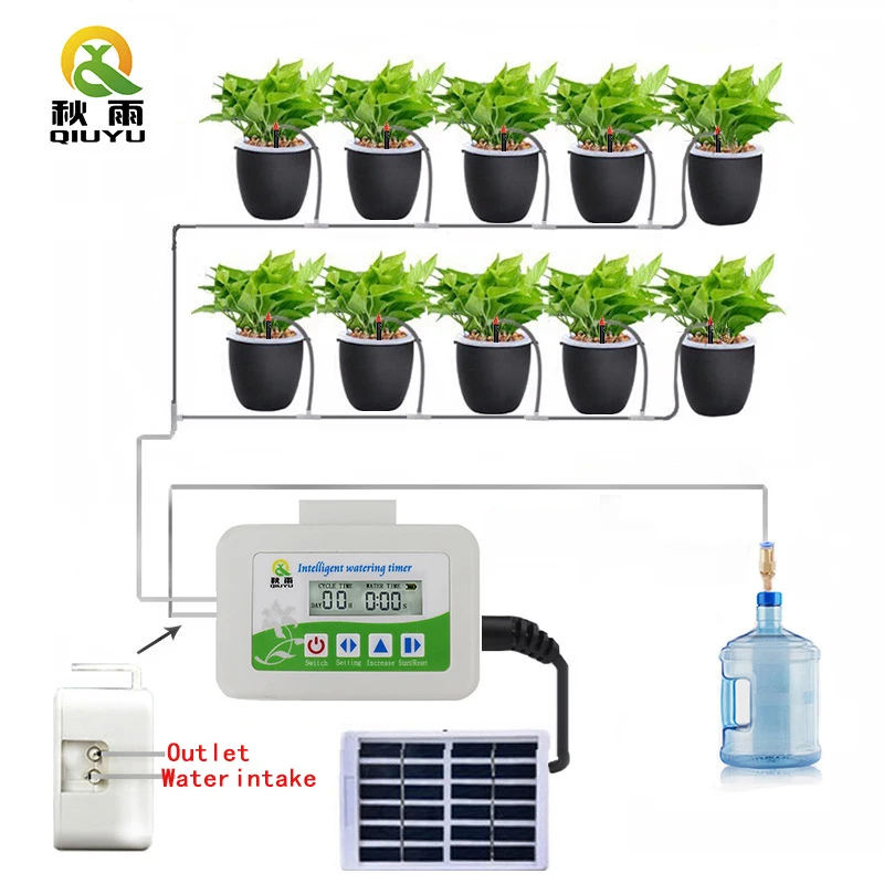 QIU YU Brand Smart Solar Watering Timer Watering Device Garden Irrigation Controller Watering Suit Automatic Electronic Display 
QIU YU Brand Smart Solar Watering Timer Watering Device Garden Irrigation Controller Watering Suit Automatic Electronic Display