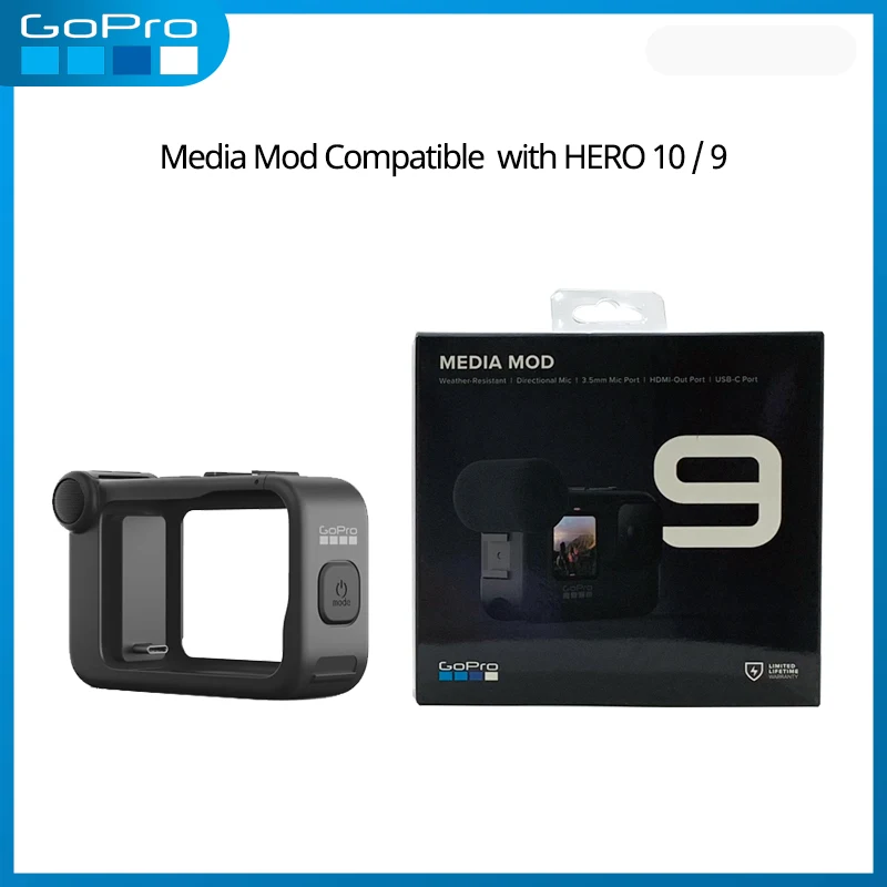 GoPro HERO10 HERO9 Black Camera Media Mod 3 5mm mic HDMI-out port Hero 10 9 использовать с светильник и дисплея |