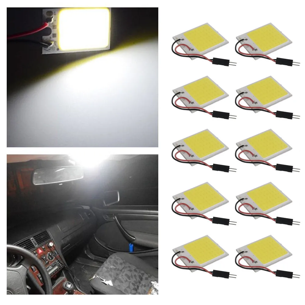 Signal Lamp 10X 48SMD COB LED T10 BA9S Car Interior Panel Light Dome Map Bulb White Light Car Lights
Signal Lamp 10X 48SMD COB LED T10 BA9S Car Interior Panel Light Dome Map Bulb White Light Car Lights