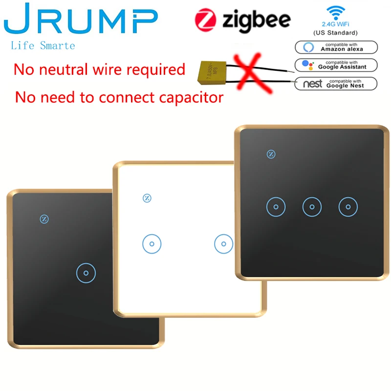 EU Zigbee Smart Touch Switches wall Switch No Neutral Wire Requir Work Alexa Google Home Luxury Tempered Glass Panel No capacito
EU Zigbee Smart Touch Switches wall Switch No Neutral Wire Requir Work Alexa Google Home Luxury Tempered Glass Panel No capacito