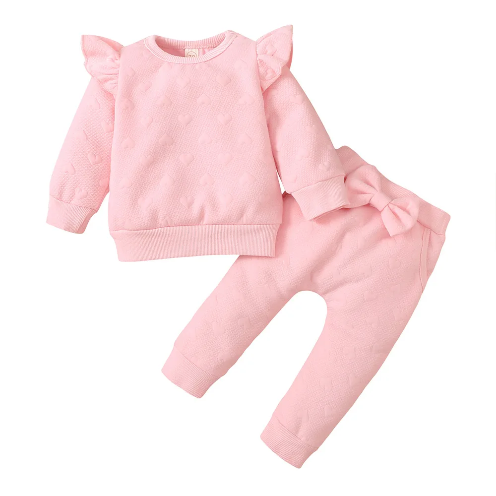 Baby Girls Clothes Sets Pink Cute Pullover Long Sleeve Fashion Suits Spring/Autumn Elastic Waist 2 Pieces O Neck Bow New Style
Baby Girls Clothes Sets Pink Cute Pullover Long Sleeve Fashion Suits Spring/Autumn Elastic Waist 2 Pieces O Neck Bow New Style