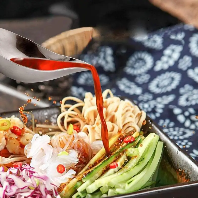 Steel Sauce Painting Spoon Kitchen Gadgets Sharp-mouth Dessert Food Pen Cuisine Spoon Decoration Western P4I5
Steel Sauce Painting Spoon Kitchen Gadgets Sharp-mouth Dessert Food Pen Cuisine Spoon Decoration Western P4I5