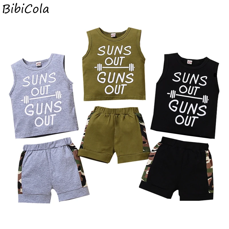 Summer Kids Boy Clothes Set Cartoon Camouflage Letter Printing Children Clothes Vest Tops+ Shorts Sets Boys Tracksuit Outfits
Summer Kids Boy Clothes Set Cartoon Camouflage Letter Printing Children Clothes Vest Tops+ Shorts Sets Boys Tracksuit Outfits