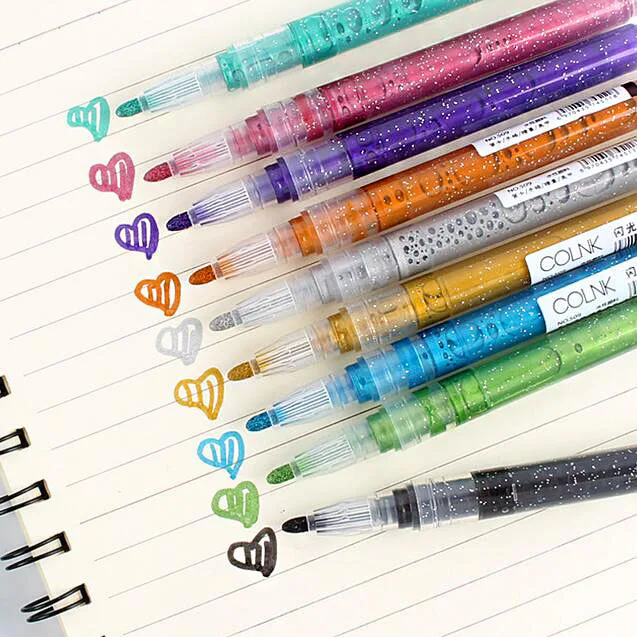 9 Color Marker Pen Glitter Metal Colors Drawing Stationery Decoration Diary Handbook School Office Supplies(ss-805)
9 Color Marker Pen Glitter Metal Colors Drawing Stationery Decoration Diary Handbook School Office Supplies(ss-805)