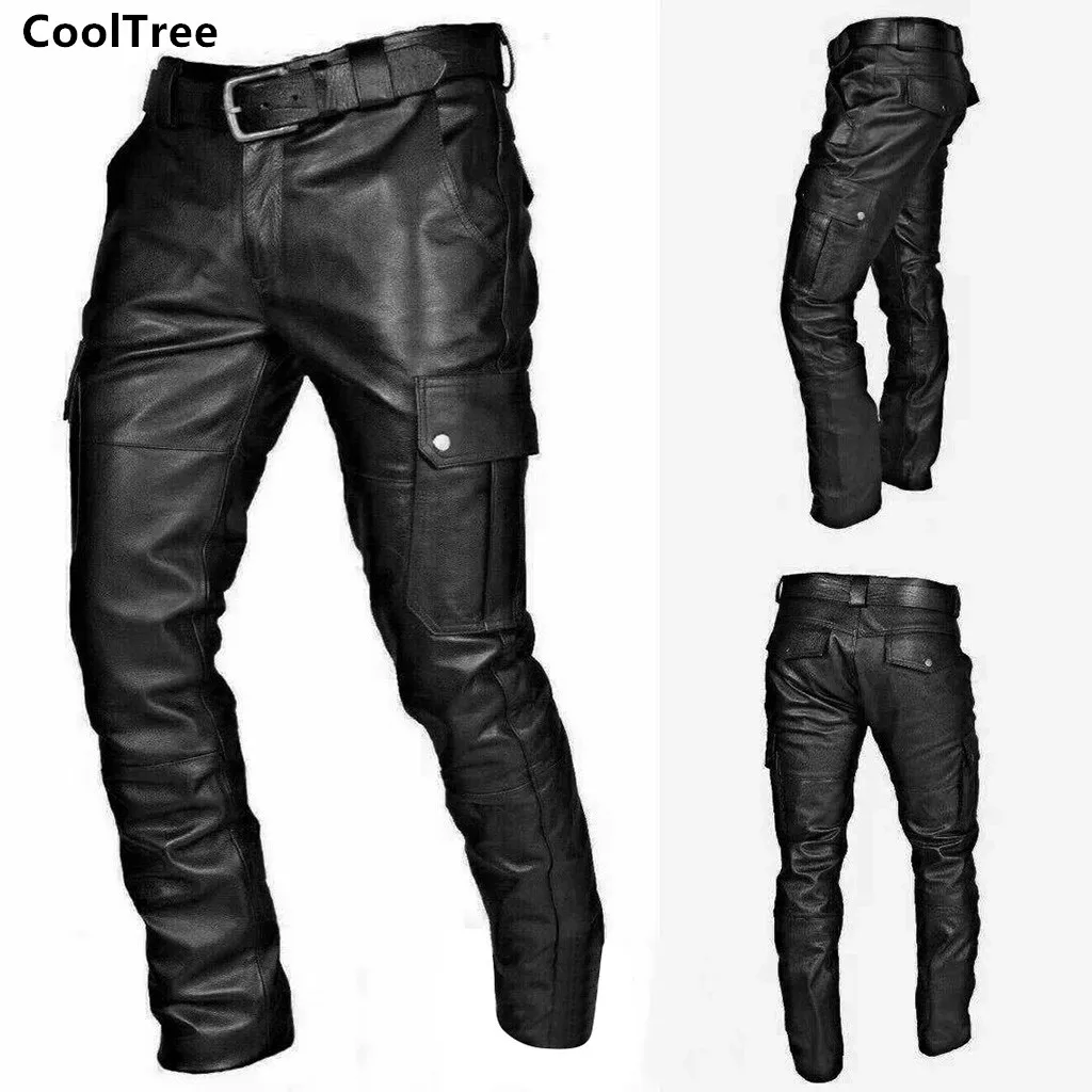 CoolTree Men Leather Pants Spring Autumn Multi-pocket Black Casual PU Trousers Male Retro Punk Goth Slim Fit Leather Pants
CoolTree Men Leather Pants Spring Autumn Multi-pocket Black Casual PU Trousers Male Retro Punk Goth Slim Fit Leather Pants