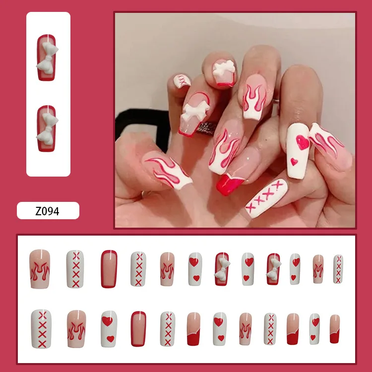 Hot 24pcs Flame Shape Wear Long Paragraph Fashion Manicure Patch False Nails Save Time Wearable Nail Patch FRE-Drop
Hot 24pcs Flame Shape Wear Long Paragraph Fashion Manicure Patch False Nails Save Time Wearable Nail Patch FRE-Drop