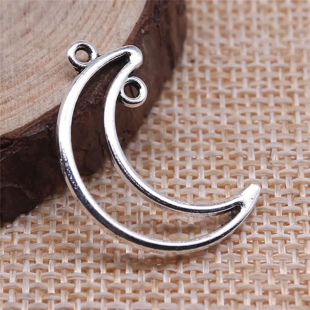 20Pcs 26x17mm Antique Silver Color Moon Connector Charms For DIY Bracelet Necklace Jewelry Making
20Pcs 26x17mm Antique Silver Color Moon Connector Charms For DIY Bracelet Necklace Jewelry Making
