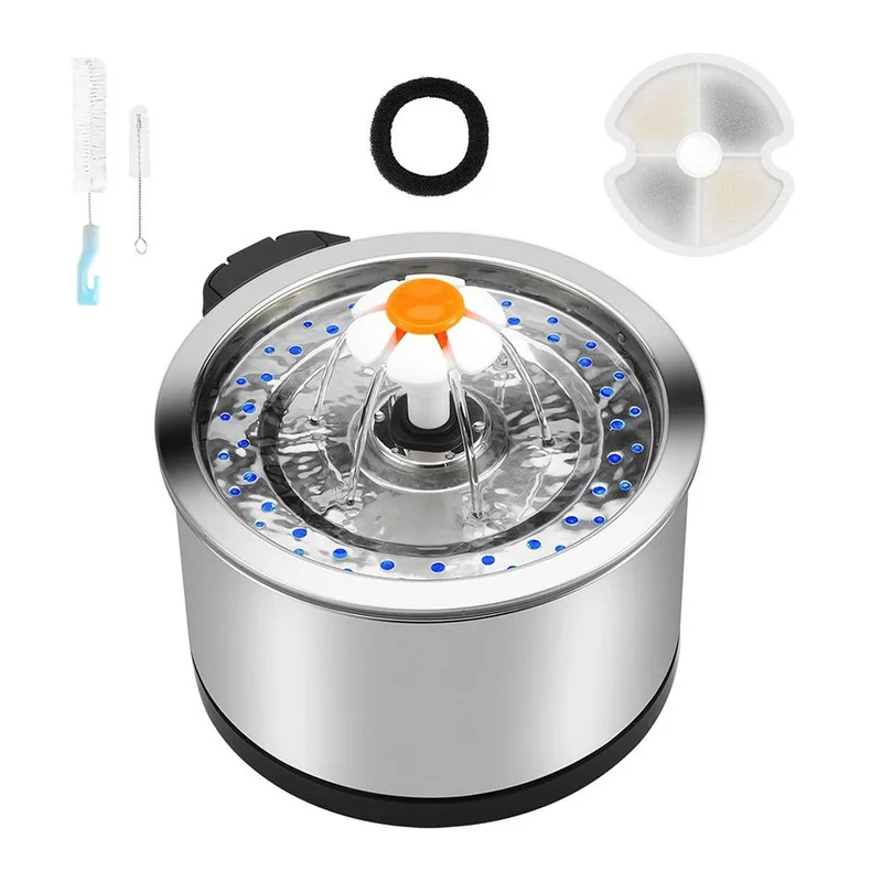2.5L Cat Pet Water Fountain Stainless Steel With LED Light And Drinking Recirculation Pump Quiet System Filtration Ultra And
2.5L Cat Pet Water Fountain Stainless Steel With LED Light And Drinking Recirculation Pump Quiet System Filtration Ultra And