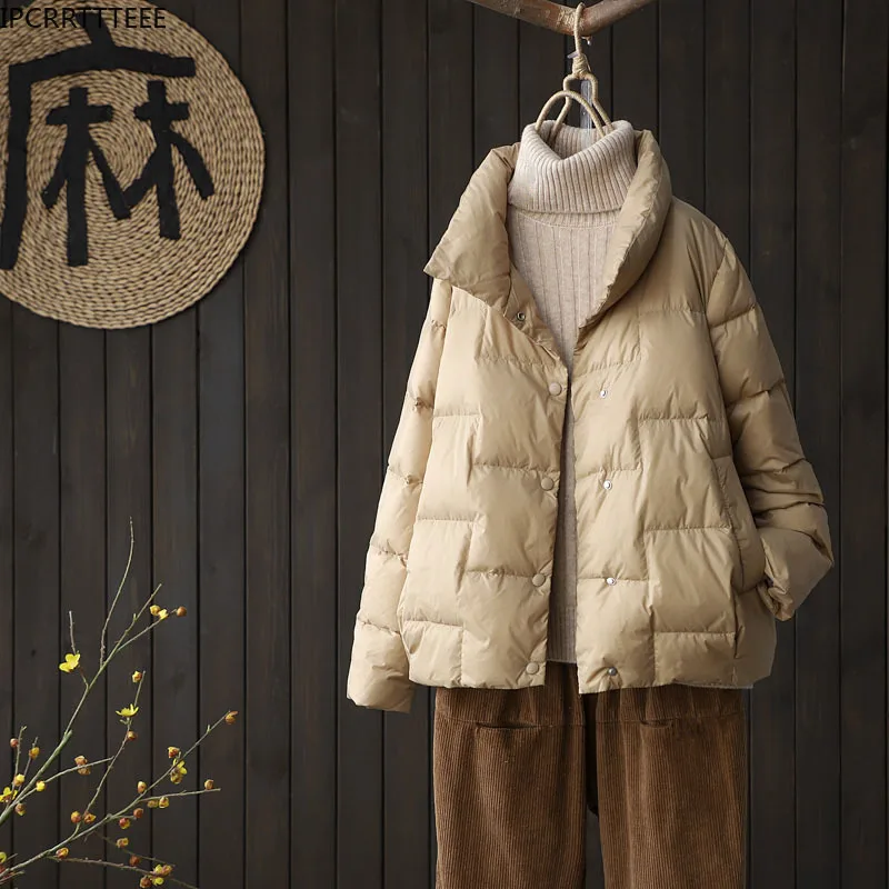 Women Single Breasted Down Jacket Winter fashion White Duck Down Coat black Warm Parkas Female Outerwear
Women Single Breasted Down Jacket Winter fashion White Duck Down Coat black Warm Parkas Female Outerwear