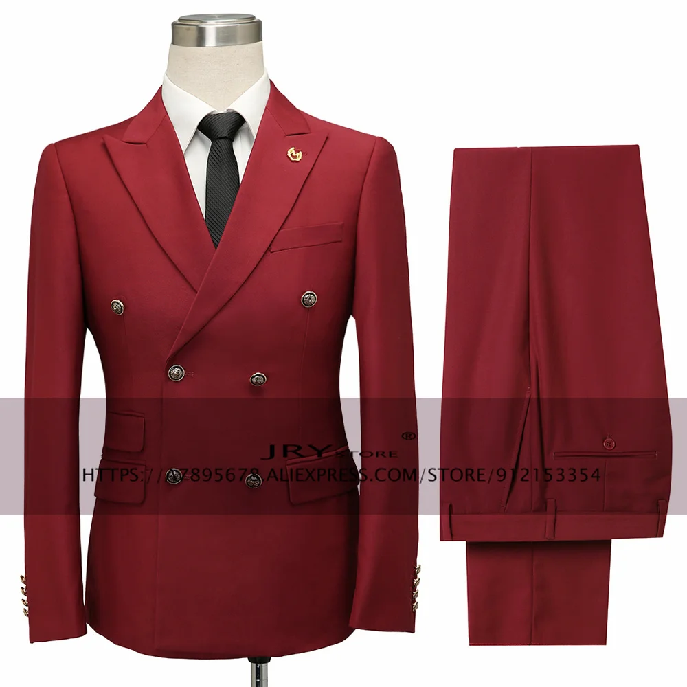 Men's 2-Piece Suit Double Breasted Pointed Lapel Business Slim Fit Blazer + Pants Men's Burgundy Tuxedo
Men's 2-Piece Suit Double Breasted Pointed Lapel Business Slim Fit Blazer + Pants Men's Burgundy Tuxedo
