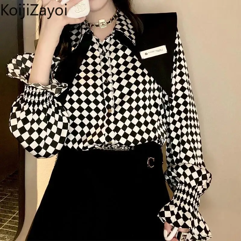 Женская блузка в черно-белую клетку Koijizayoi с длинными рукавами, модная Женская Корейская рубашка, Новое поступление на весну-осень 2022, блузы, ...
Женская блузка в черно-белую клетку Koijizayoi с длинными рукавами, модная Женская Корейская рубашка, Новое поступление на весну-осень 2022, блузы, ...
