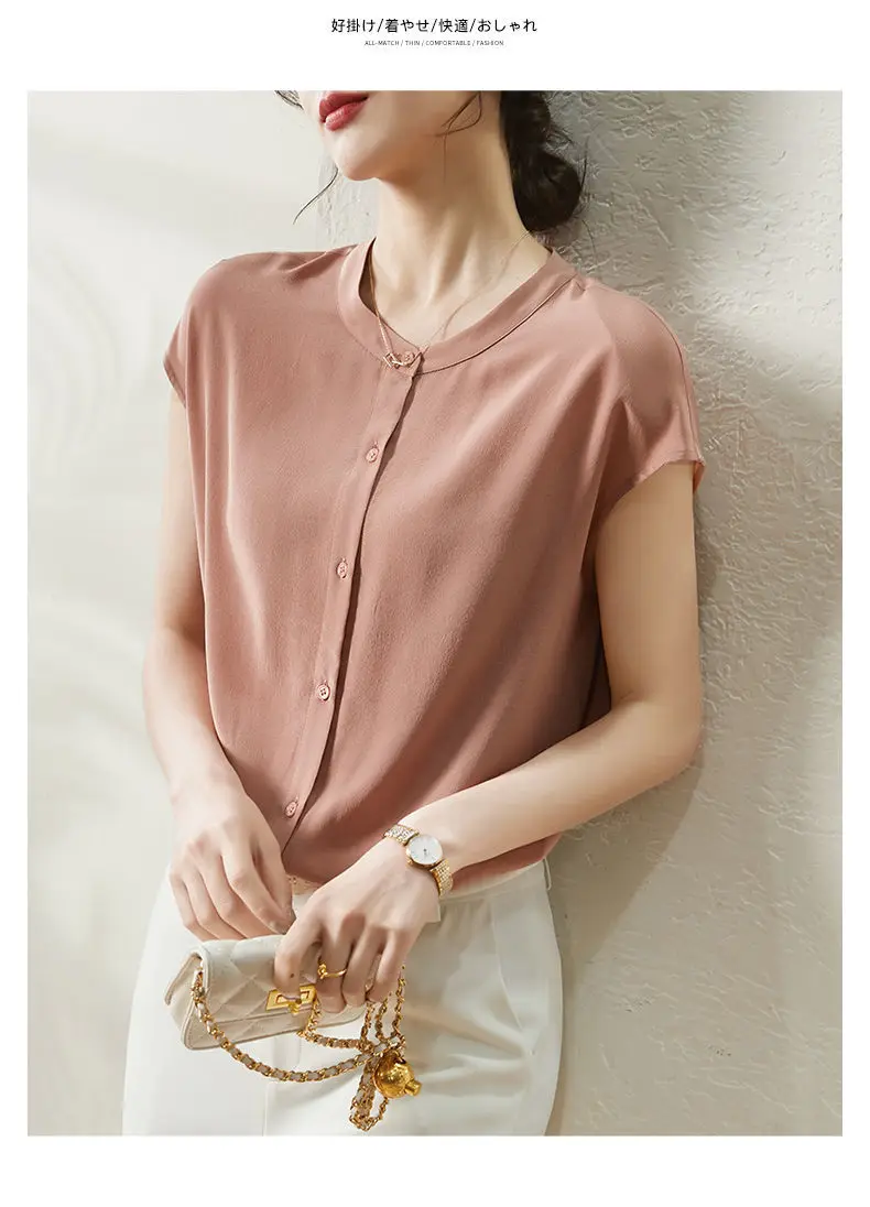 Short sleeve shirt female summer new fashion chiffon Round Neck Shirt Top women office lady blouse P3 405
Short sleeve shirt female summer new fashion chiffon Round Neck Shirt Top women office lady blouse P3 405