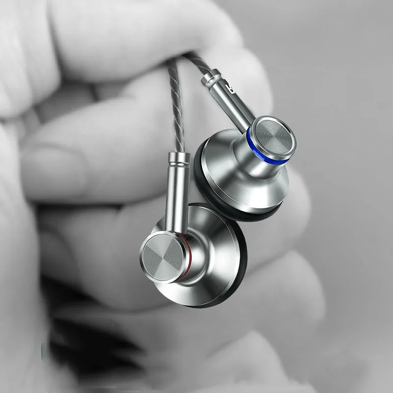 Hi Fi гарнитура плоские металлические наушники с микрофоном 3 5 мм штекер вкладыши