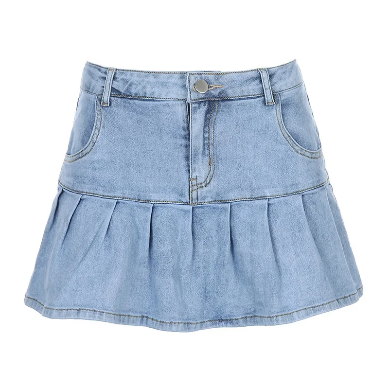 MoneRffi Harajuku Punk Y2K Denim Mini Pleated Skirt Ladies Summer High Waist Jeans Short Skirts 90s Women Ruffles Fashion Korean
MoneRffi Harajuku Punk Y2K Denim Mini Pleated Skirt Ladies Summer High Waist Jeans Short Skirts 90s Women Ruffles Fashion Korean