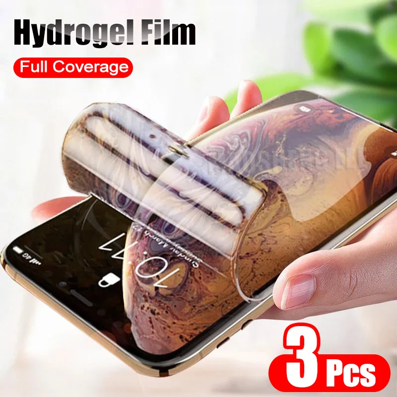 Гидрогелевая пленка для защиты экрана iPhone мягкая защитная 11 12 Pro X XR XS Max 7 8 Plus 6 6s SE