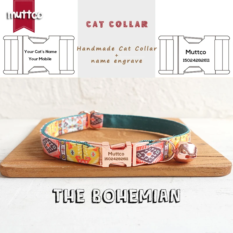 MUTTCO retail handmade engraved high quality metal buckle collar for cat THE BOHEMIAN design cat collar 2 sizes UCC050M
MUTTCO retail handmade engraved high quality metal buckle collar for cat THE BOHEMIAN design cat collar 2 sizes UCC050M