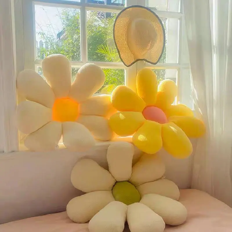 Новое поступление подушка в форме цветка маргаритки мягкая декоративная для