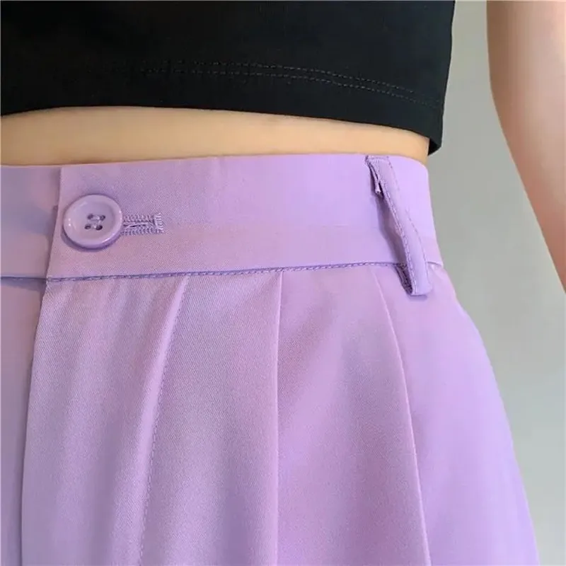 Casual Pants Women Pure Purple Loose Office Long Pants High Waist Summer Wide Leg Black Fashion Vintage Capris
Casual Pants Women Pure Purple Loose Office Long Pants High Waist Summer Wide Leg Black Fashion Vintage Capris