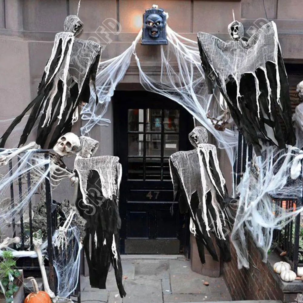 

Декоративный реквизит на Хэллоуин череп голова газовое подвесной Призрак для дома с привидениями двери орнамент ужас Скелет призраки бар д...
