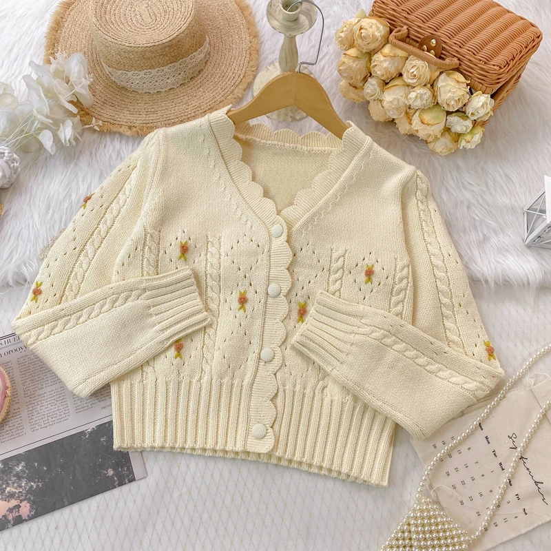 V neck flower cardigan winter clothes women pull femme cardigan women jersey mujer preppy style elegant short sweater coat
V neck flower cardigan winter clothes women pull femme cardigan women jersey mujer preppy style elegant short sweater coat