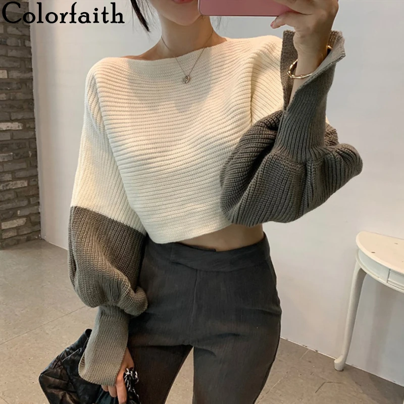 Colorfaith/Новинка 2021 года; Сезон осень-зима; Женские свитера с вырезом лодочкой и рукавами-фонариками; Модные пикантные пуловеры; Короткие топы; SW8293
Colorfaith/Новинка 2021 года; Сезон осень-зима; Женские свитера с вырезом лодочкой и рукавами-фонариками; Модные пикантные пуловеры; Короткие топы; SW8293