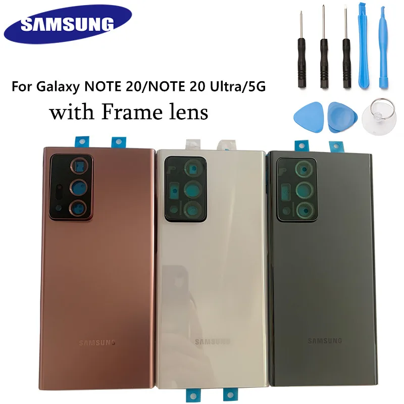 Original SAMSUNG Galaxy NOTE 20/NOTE 20 Ultra Battery glass Back Cover Rear Door Case Replacement Part with Frame lens tools
Original SAMSUNG Galaxy NOTE 20/NOTE 20 Ultra Battery glass Back Cover Rear Door Case Replacement Part with Frame lens tools