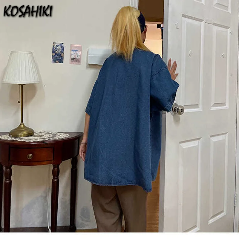 KOSAHIKI Cartoon Embroidery Kawaii Denim Shirt Women Korean 2021 Short Sleeve Jeans Blusas Casual Loose Spring Tops and Blouses
KOSAHIKI Cartoon Embroidery Kawaii Denim Shirt Women Korean 2021 Short Sleeve Jeans Blusas Casual Loose Spring Tops and Blouses