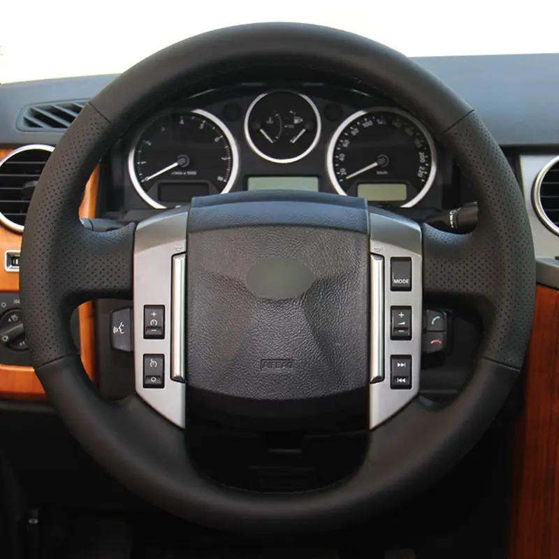 Hand-stitched Black Genuine Leather Car Steering Wheel Cover For Land Rover Old Range Rover Sport 2005-2008
Hand-stitched Black Genuine Leather Car Steering Wheel Cover For Land Rover Old Range Rover Sport 2005-2008