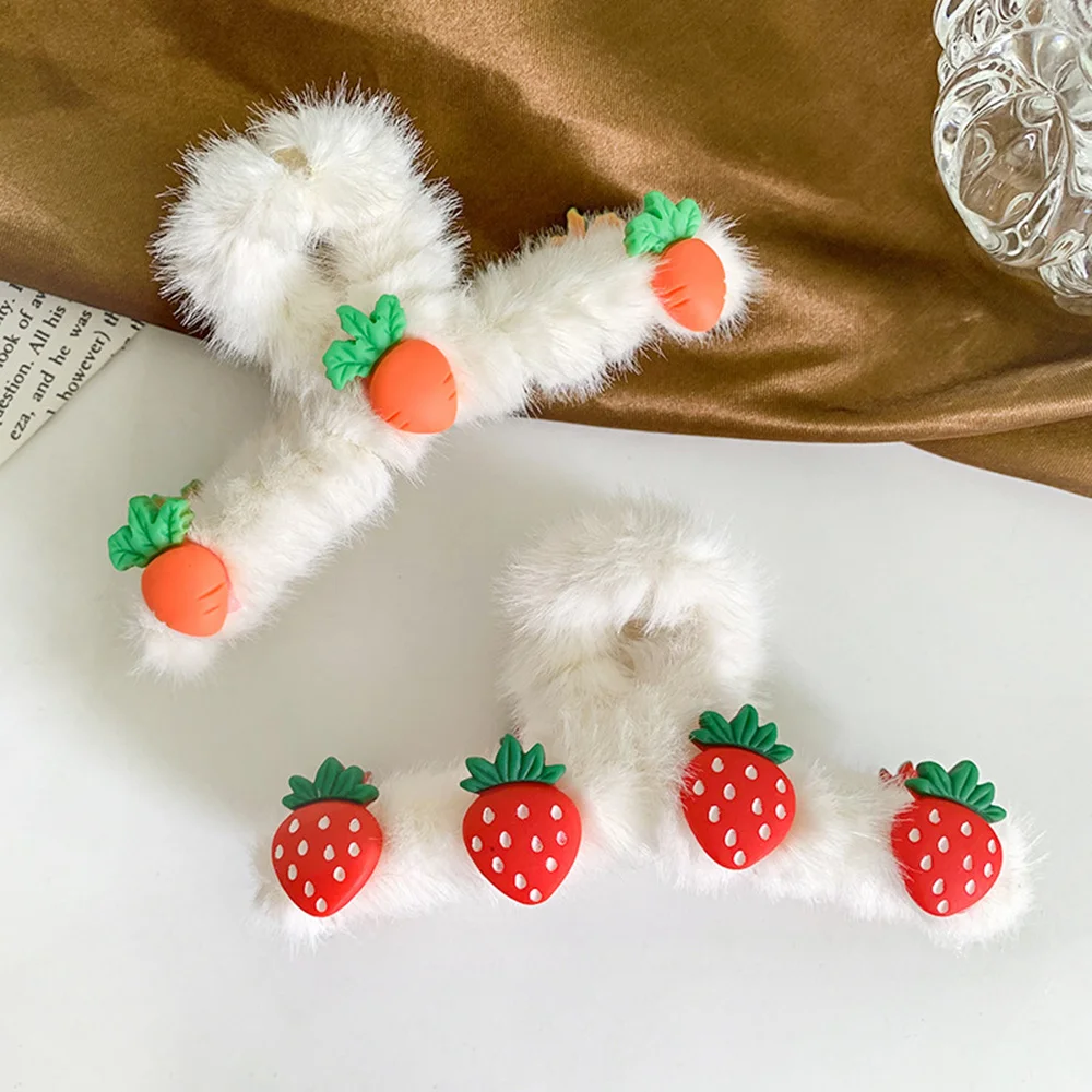 Autumn Winter Plush Hair Clips Cute Rabbit Hair Carrot Strawberry Hair Claw For Thick Hair Girls Women Hair Accessories 2021 New
Autumn Winter Plush Hair Clips Cute Rabbit Hair Carrot Strawberry Hair Claw For Thick Hair Girls Women Hair Accessories 2021 New