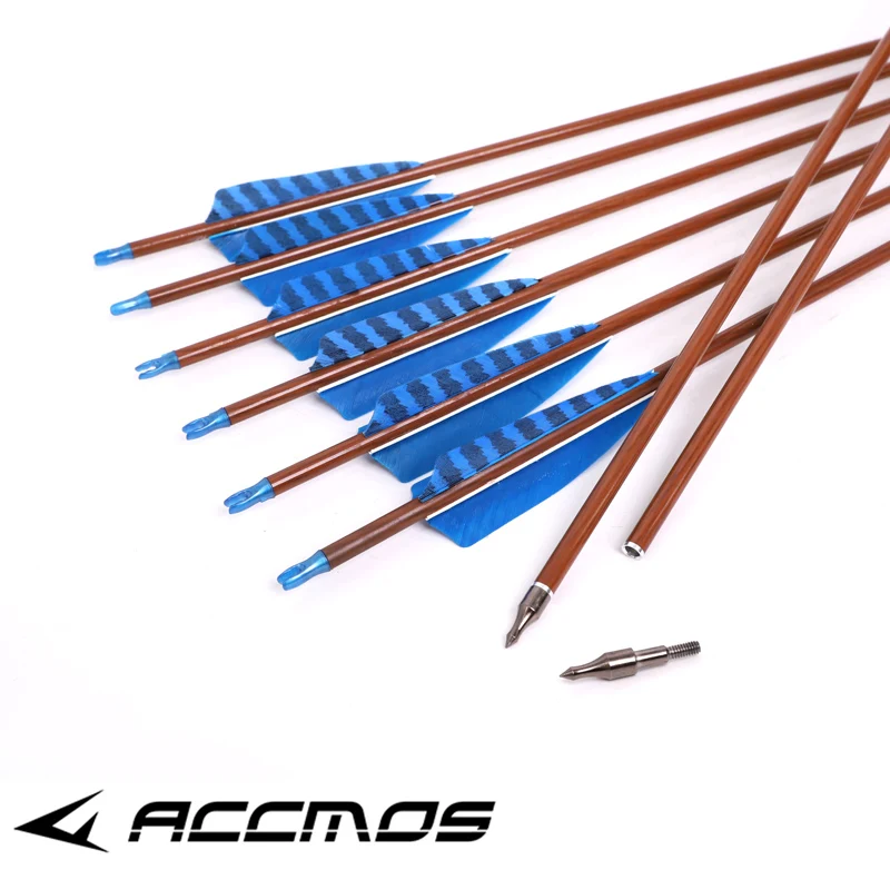 Стрелы из индейки и перьев для Longbow Рекурсивный лук охоты 6/12 шт. стрелы чистого