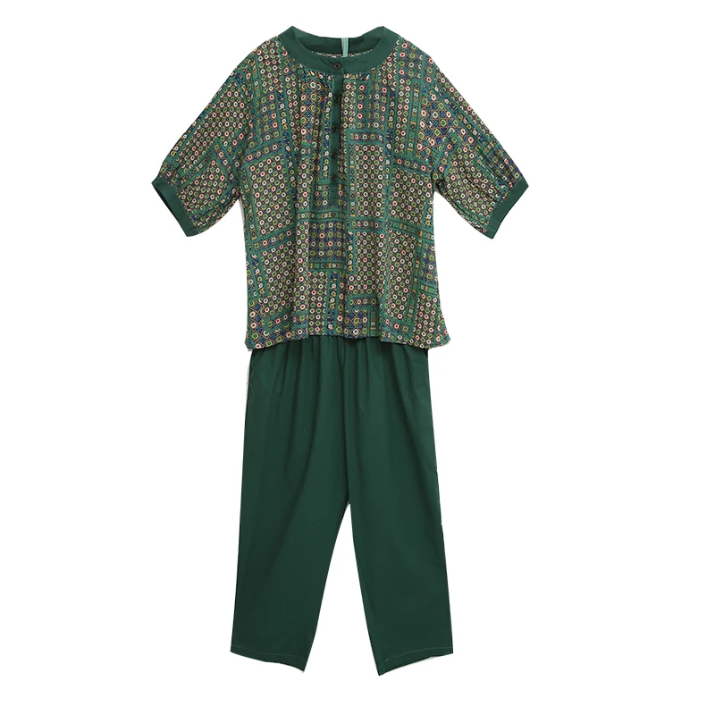 Women's Plus Size 2021 Summer Two-Piece Round Neck Pullover Blouse + Elastic Waist Seven-Point Casual Pants Fashion Suit Female
Women's Plus Size 2021 Summer Two-Piece Round Neck Pullover Blouse + Elastic Waist Seven-Point Casual Pants Fashion Suit Female