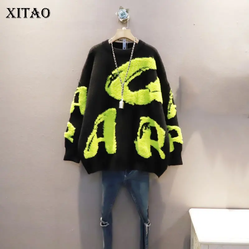 XITAO Letter Pattern Knitting Pullovers Fashion Casual O-neck Long Sleeve All-match Lazy Style Korea Large Size Women GWJ2043
XITAO Letter Pattern Knitting Pullovers Fashion Casual O-neck Long Sleeve All-match Lazy Style Korea Large Size Women GWJ2043