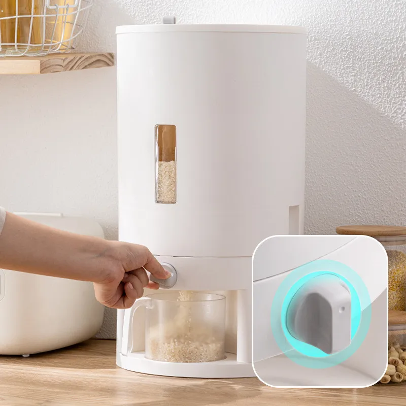 Automatic Plastic Cereal Dispenser Rice Storage Box Measuring Cup Kitchen Food Tank Rice Container Grain Storage Cans 10KG
Automatic Plastic Cereal Dispenser Rice Storage Box Measuring Cup Kitchen Food Tank Rice Container Grain Storage Cans 10KG