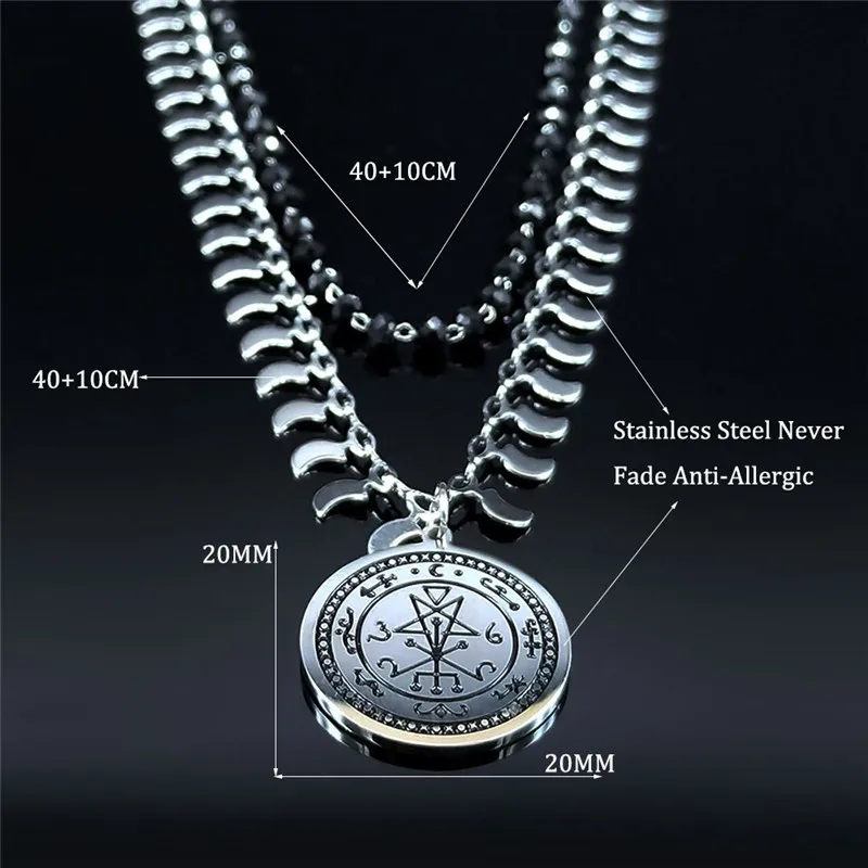 Astaroth Sigil Goetia StainlessSteel Crystal Beads Layered Solomon Demon Seal Satan Sigil Satanique Patch PIN JewelryNXS02
Astaroth Sigil Goetia StainlessSteel Crystal Beads Layered Solomon Demon Seal Satan Sigil Satanique Patch PIN JewelryNXS02