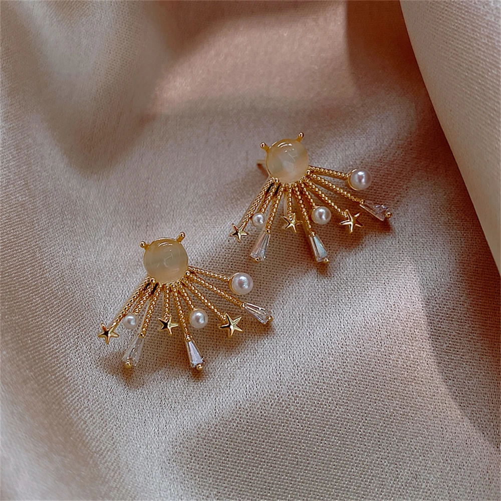1 Pair Trendy Opal Stones Simulation Pearls Geometric Ear Studs Earrings For Women Metal Alloy Earings Jewelry Party
1 Pair Trendy Opal Stones Simulation Pearls Geometric Ear Studs Earrings For Women Metal Alloy Earings Jewelry Party