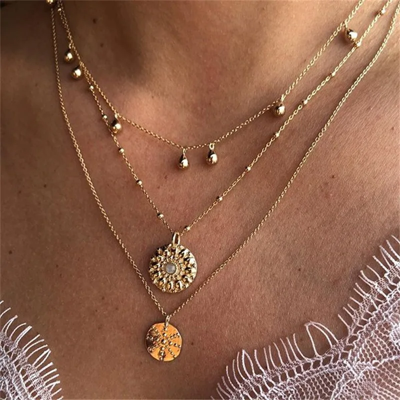 2021 New Fashion Multi-layer Wafer Pendant Necklace Creative Retro Simple Gold Alloy Clavicle Chain Women Jewelry Gift
2021 New Fashion Multi-layer Wafer Pendant Necklace Creative Retro Simple Gold Alloy Clavicle Chain Women Jewelry Gift