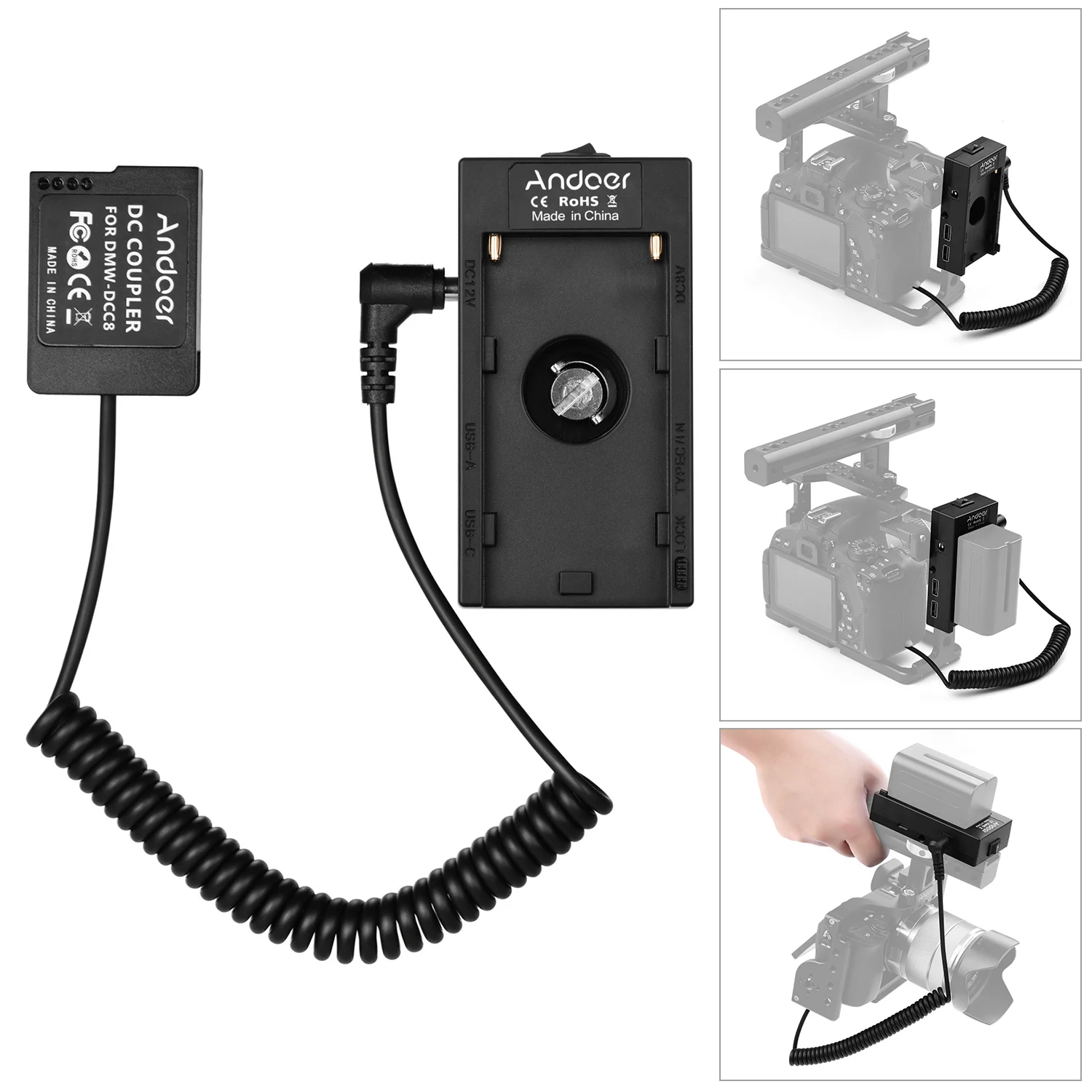 Andoer Battery Plate Holder Adapter + NP-W126 Dummy Battery Coupler for Fuji Cameras X-A1/X-A2/X-A3/X-E1/X-E2/X-M1/X-Pro/X-T1 
Andoer Battery Plate Holder Adapter + NP-W126 Dummy Battery Coupler for Fuji Cameras X-A1/X-A2/X-A3/X-E1/X-E2/X-M1/X-Pro/X-T1