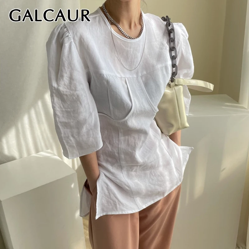Повседневная черная футболка GALCAUR для женщин, однотонные минималистичные футболки с круглым вырезом, пышными короткими рукавами и рюшами, ж...
Повседневная черная футболка GALCAUR для женщин, однотонные минималистичные футболки с круглым вырезом, пышными короткими рукавами и рюшами, ж...