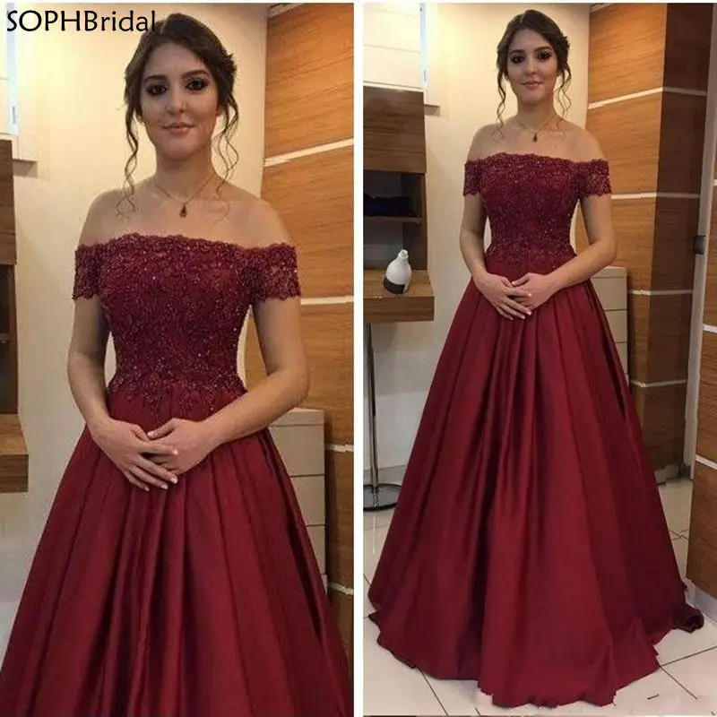 New Arrival Off-Shoulder Applique Prom Dresses Boat-Neck Long Evening Party Dresses Floor-Length Satin Formal Celebrity
New Arrival Off-Shoulder Applique Prom Dresses Boat-Neck Long Evening Party Dresses Floor-Length Satin Formal Celebrity