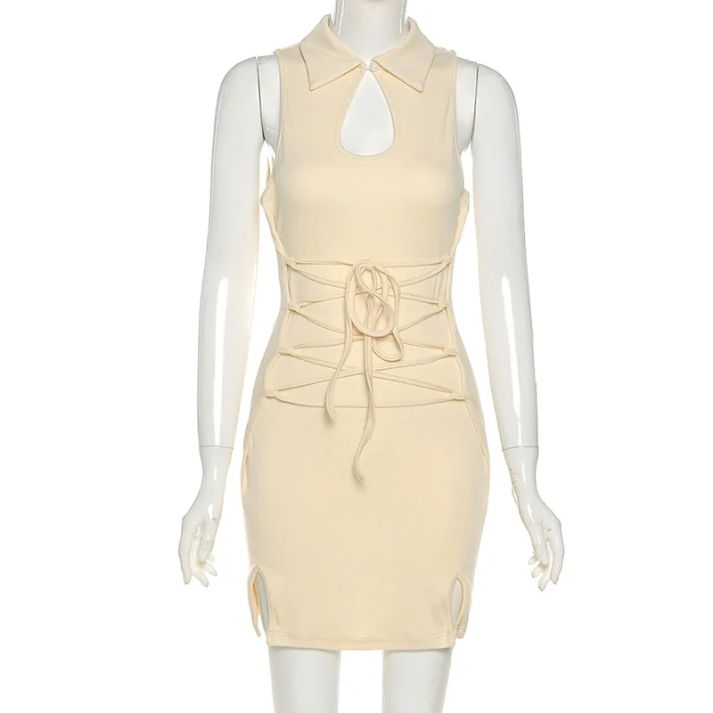 European and American style 2021 summer sleeveless Lapel one button water drop hollow strap slim split buttock dress
European and American style 2021 summer sleeveless Lapel one button water drop hollow strap slim split buttock dress