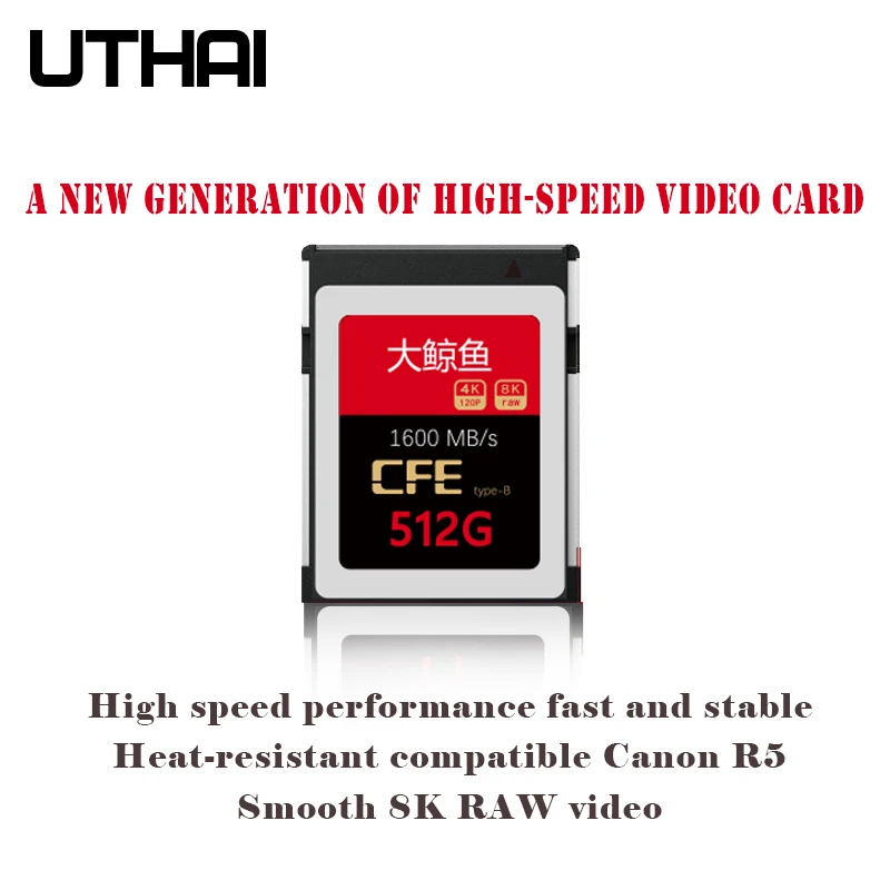 UTHAI C80 2021 High-End CFexpress Memory Card XQD Card 512G-1T R5 8K Recording High-End Upgrade Card CFE Card Reader Z6 Z7 D6
UTHAI C80 2021 High-End CFexpress Memory Card XQD Card 512G-1T R5 8K Recording High-End Upgrade Card CFE Card Reader Z6 Z7 D6