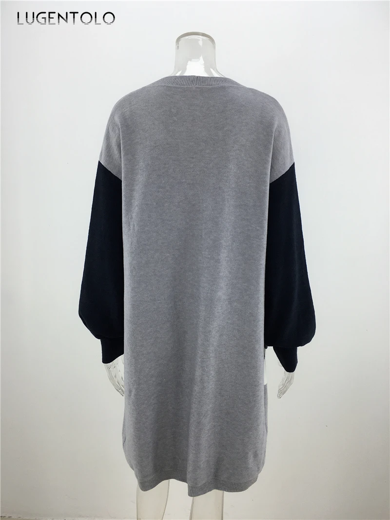 Lugentolo Autumn Women Elegant Sweater Cardigan Striped Stitching Knitted Long Loose Pocket Sweater Lady Casual Sweaters
Lugentolo Autumn Women Elegant Sweater Cardigan Striped Stitching Knitted Long Loose Pocket Sweater Lady Casual Sweaters