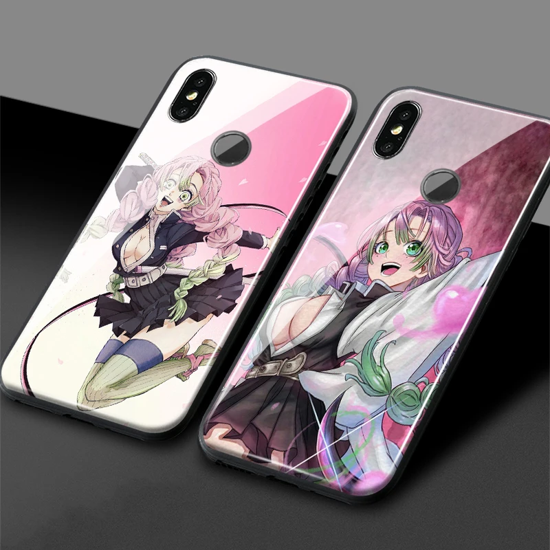 Mitsuri Kanroji Kimetsu no Yaiba мягкий силиконовый стеклянный чехол для телефона Xiaomi Mi 8 9 SE Mix 2