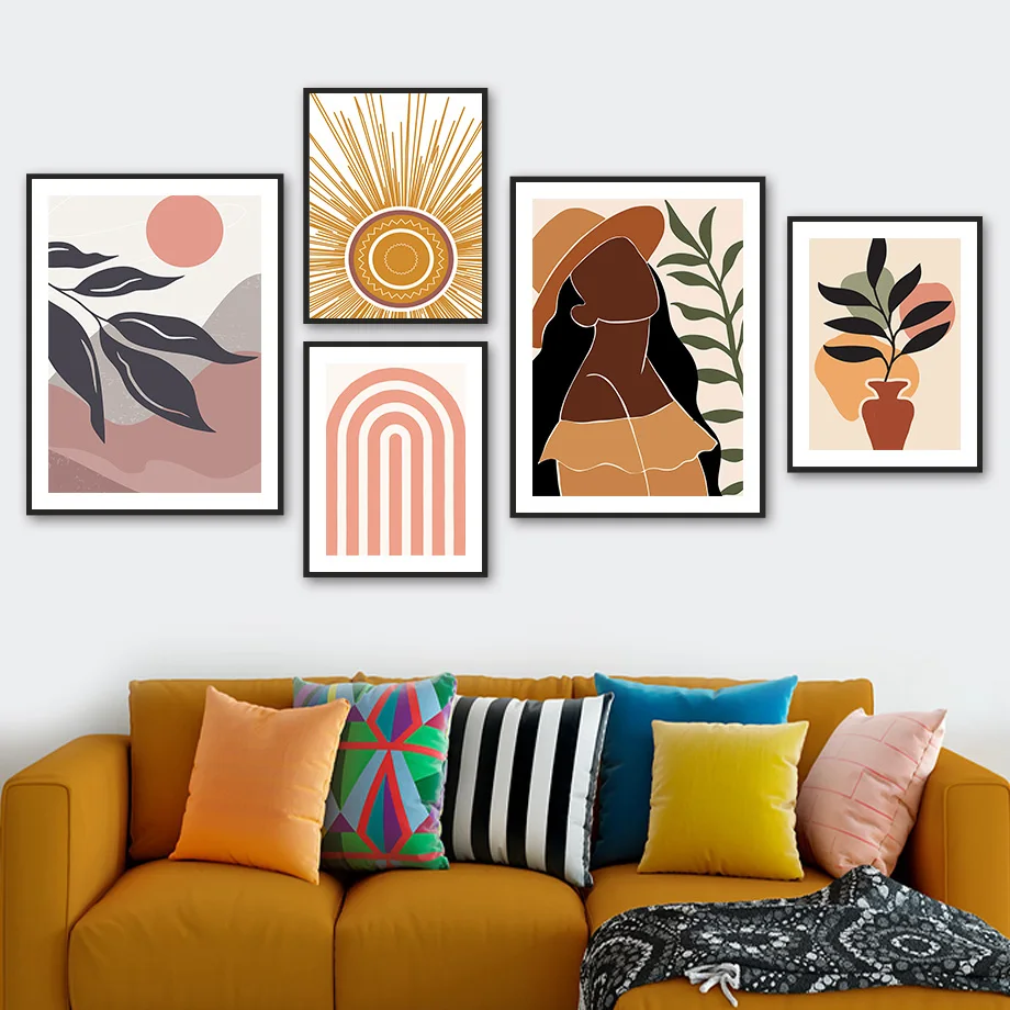 Boho Abstract Landscape Girl Sun Plant Leaf Art Canvas Painting Nordic Posters And Prints Wall Pictures For Living Room Decor
Boho Abstract Landscape Girl Sun Plant Leaf Art Canvas Painting Nordic Posters And Prints Wall Pictures For Living Room Decor
