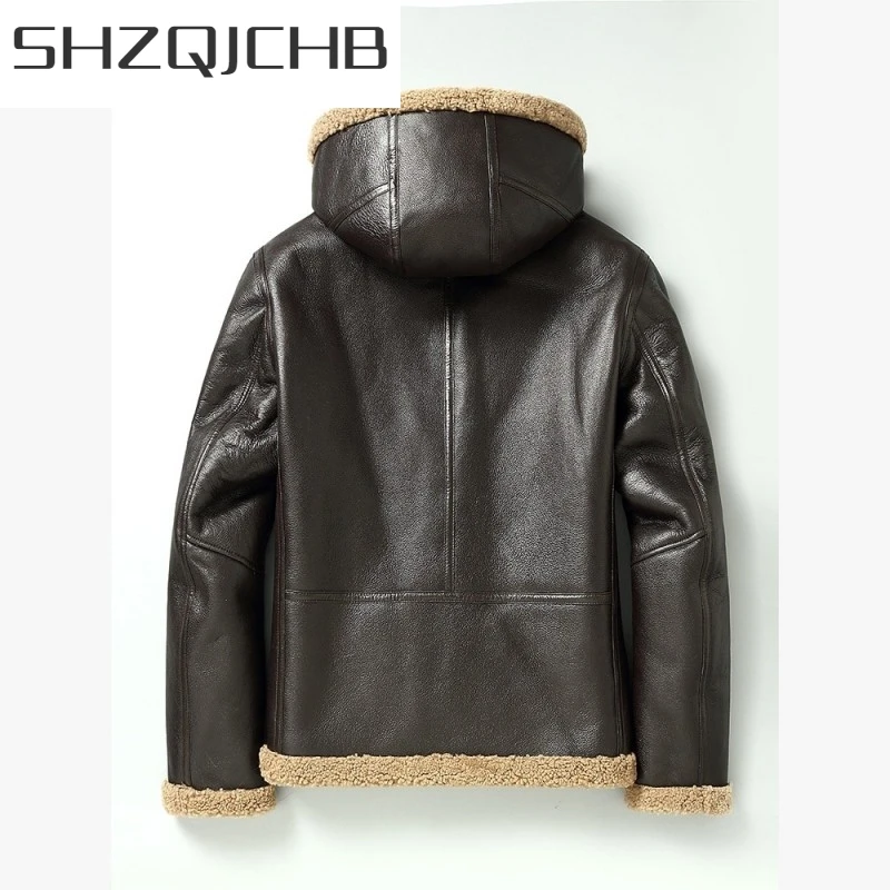 JCHB 2021 Original Sheepskin Leather Hooded Coat Men Luxury Winter Motorcycle Genuine Leather Jacket Real Fur Jacket Outerwear P
JCHB 2021 Original Sheepskin Leather Hooded Coat Men Luxury Winter Motorcycle Genuine Leather Jacket Real Fur Jacket Outerwear P