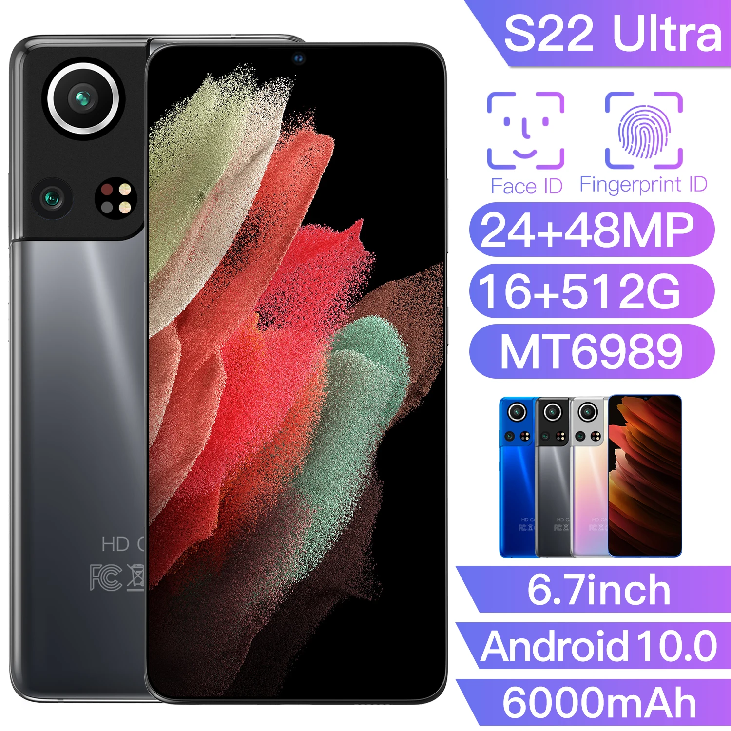 Smartphone Global Version Galay S22 Ultra 16GB RAM 512GB ROM 4G/5G 24MP+48MP Camera 6000mAh Android10 6.7 Inch Cellular phones
Smartphone Global Version Galay S22 Ultra 16GB RAM 512GB ROM 4G/5G 24MP+48MP Camera 6000mAh Android10 6.7 Inch Cellular phones