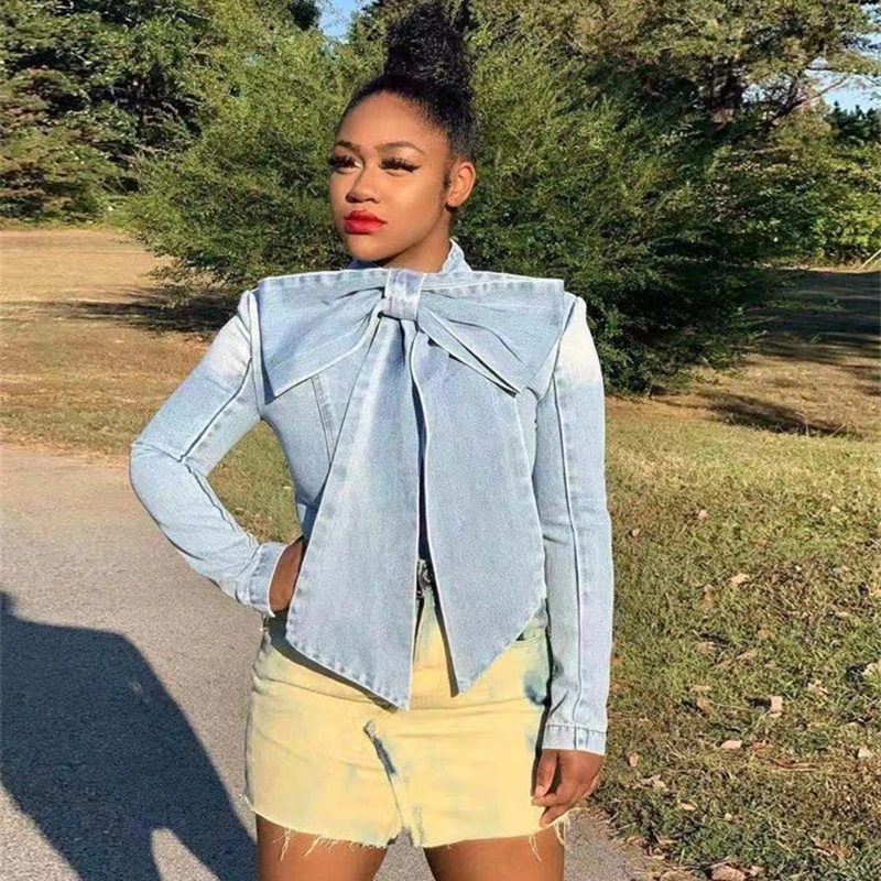 Jeans Blouses Vintage Tops Plus Size Women Fashion Bow Tie Single Breasted Denim Blouse Female Casual Buttons Long Sleeve Shirts
Jeans Blouses Vintage Tops Plus Size Women Fashion Bow Tie Single Breasted Denim Blouse Female Casual Buttons Long Sleeve Shirts