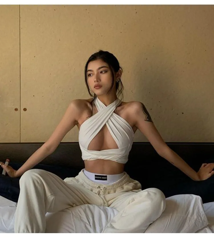 2021 Sexy Hot Girls Cross Strap Vest Drawstring Camisole Sweet Cool Girl White Color Summer Outfits High Street Style Looks
2021 Sexy Hot Girls Cross Strap Vest Drawstring Camisole Sweet Cool Girl White Color Summer Outfits High Street Style Looks