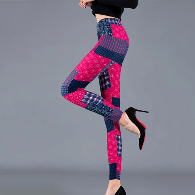 

NDUCJSI Sexy Legging Patch Print Female Fitness Leggins Women Sporting Lady Pencil Pants Streetwear Trousers