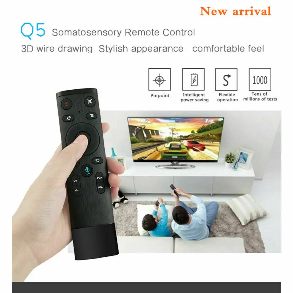 CA STOCK Q5 USB 2.4GHz WIFI Voice Remote Control Air Mouse With Receiver For Smart TV | Электроника